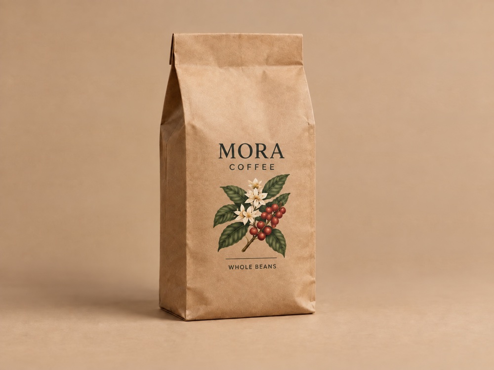 MORA · A natural coffee identity — Before