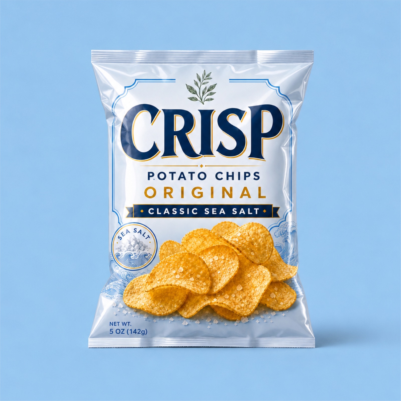 Golden Crisp potato chips packaging